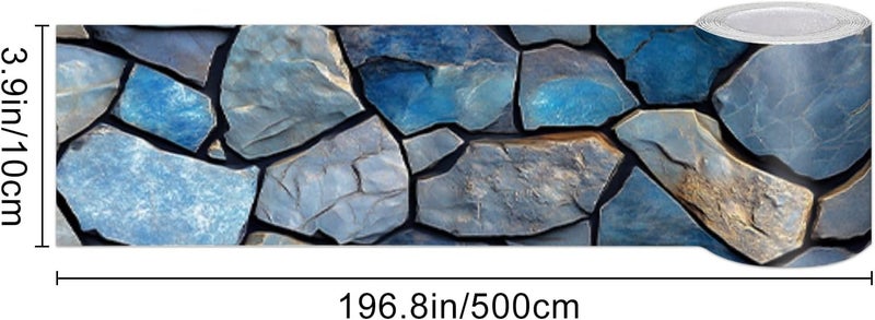 IVN Wallpaper Border Peeling and pasting Wall Stone Texture Decoration Wall Decoration self-Adhesive Border Bedroom Kitchen Mirror Frame Decoration Strip - Image 3